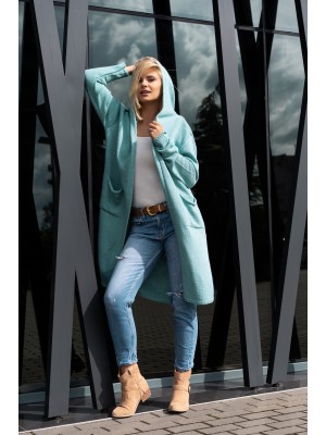 Дълга дамска жилетка в цвят мента Amaral