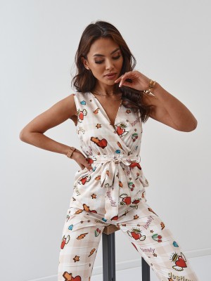 Дамски гащеризон в бежов цвят 70001