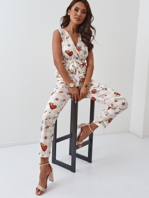 Дамски гащеризон в бежов цвят 70001