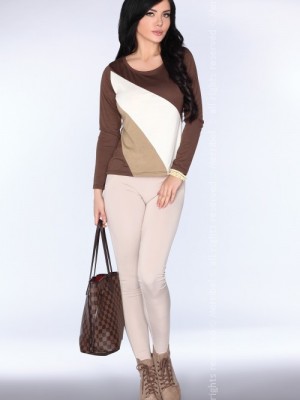 Дамска блуза с кафяв цвят CG032