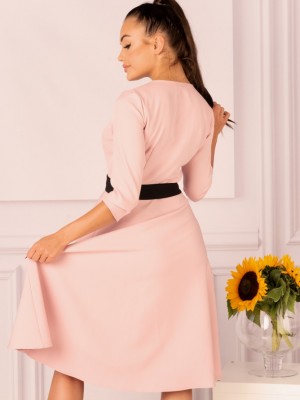 Асиметрична рокля в цвят пудра Miramen