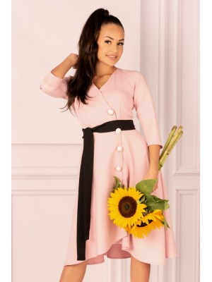 Асиметрична рокля в цвят пудра Miramen