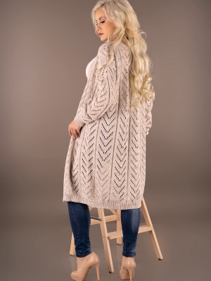Дамска дълга жилетка в бежов цвят Maramela