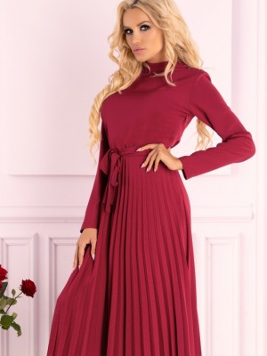 Елегантна миди рокля в червено Hamien