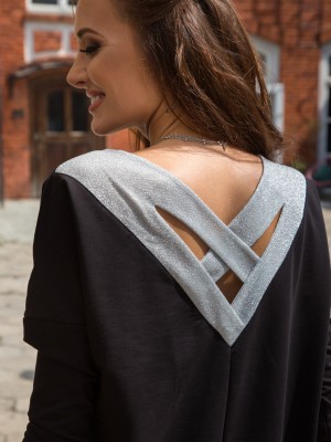 Спортна рокля със свободна кройка в черен цвят 1656