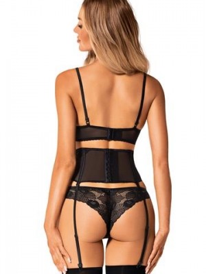 Жартиерен колан в черен цвят Serena 