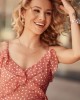 Ефирна дамска рокля с тънки презрамки в розов цвят PR3212