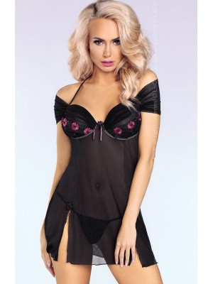 Нощница в черен цвят Kastalia в комплект с прашки