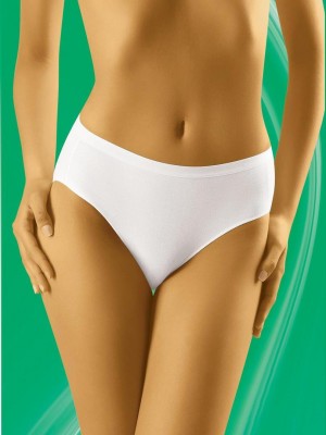 Гладки памучни бикини с висока талия в бяло Comforta