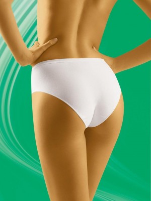 Гладки памучни бикини с висока талия в бяло Comforta