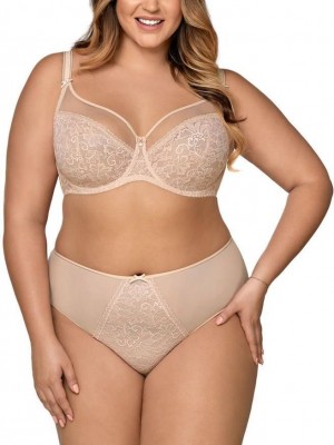 Бикини с висока талия в бежов цвят AV 1396