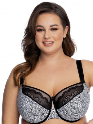 Макси сутиен с полуподплатени чашки в черен и бял цвят TEONA 1152