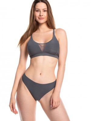 Спортен сутиен в сив цвят L-POL5019TP-03