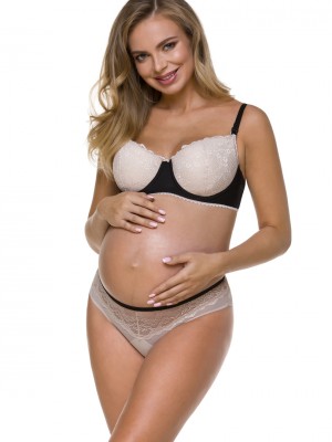 Сутиен за кърмачки в черно и бежово 3116