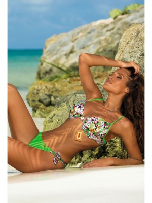 Бански костюм от две части в зелено Luciana M-369-4