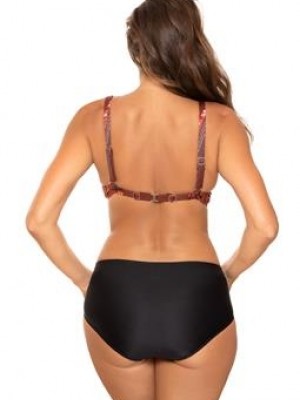 Бански костюм от две части в оранжево и розово Sakura M-699-3