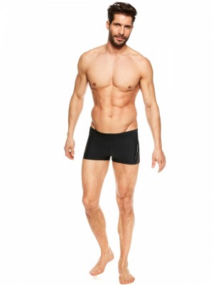 Мъжки черни плувки с декорация отстрани 99X