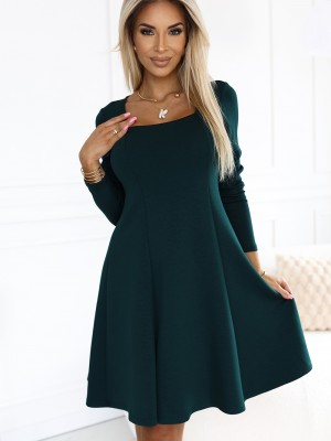 Семпла разкроена рокля в зелен цвят 574-1