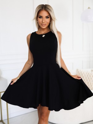 Елегантна асиметрична рокля в черен цвят 575-1