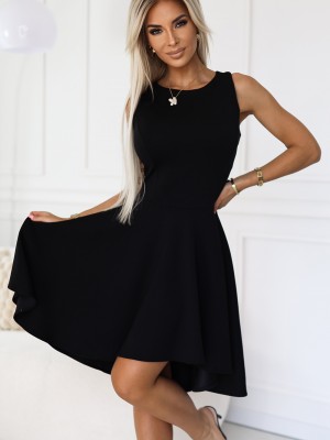 Елегантна асиметрична рокля в черен цвят 575-1