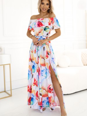 Елегантна рокля с флорални мотиви 194-5
