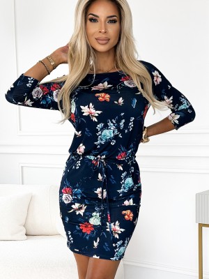 Спортно-елегантна рокля в тъмносин цвят 13-160