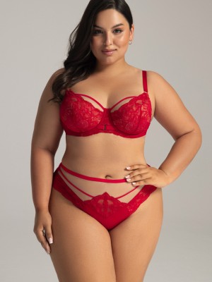 Полуподплатен сутиен в червено AV 2157