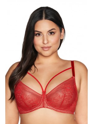 Полуподплатен сутиен в червен цвят AV 2128