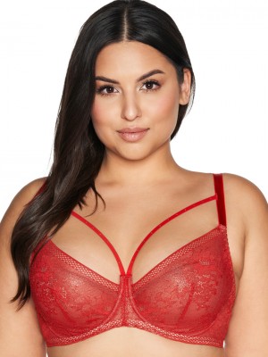 Полуподплатен сутиен в червен цвят AV 2128