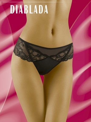 Красиви прашки с дантела в черно DIABLADA