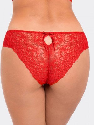Бикини с дантелен гръб в червено BBL196 Бикини с дантелен гръб в червено BBL196