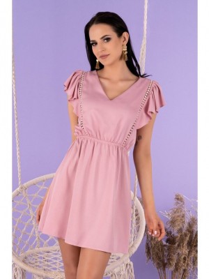 Лятна мини рокля в розов цвят Lauream