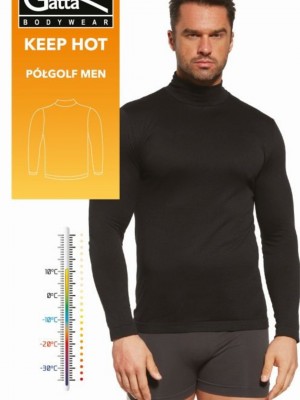 Мъжко поло PŁGOLF MEN KEEP HOT BLACK