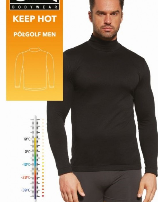 Мъжко поло PŁGOLF MEN KEEP HOT BLACK