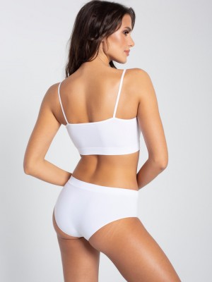 Безшевни бикини с висока талия, бели Безшевни бикини с висока талия, бели