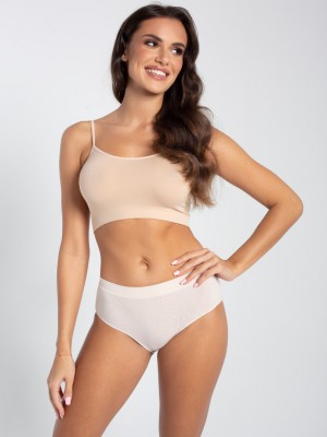 Безшевни бикини с висока талия, телесни Безшевни бикини с висока талия, телесни