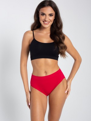 Queenie Бикини от микрофибър без странични шевове ЧЕРВЕН Queenie Бикини от микрофибър без странични шевове ЧЕРВЕН