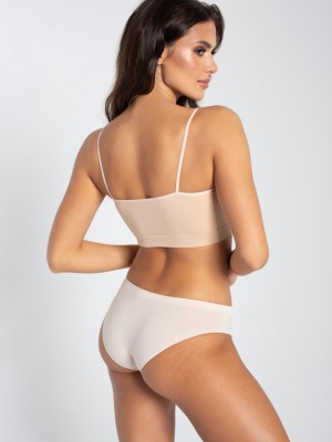 Дамски безшевни бикини с ниска талия, телесен цвят Дамски безшевни бикини с ниска талия, телесен цвят