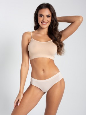 Дамски безшевни бикини с ниска талия, телесен цвят Дамски безшевни бикини с ниска талия, телесен цвят