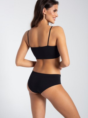 Mimi Дамски безшевни бикини с ниска талия, черни Mimi Дамски безшевни бикини с ниска талия, черни