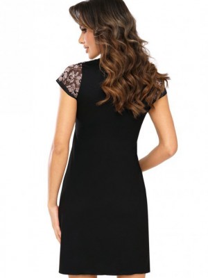 Violetta нощница с къс ръкав, черен цвят Violetta нощница с къс ръкав, черен цвят