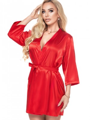 Aria сатенен халат, червен цвят Aria сатенен халат, червен цвят