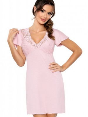 Luiza нощница с дантела в цвят пудра Luiza нощница с дантела в цвят пудра