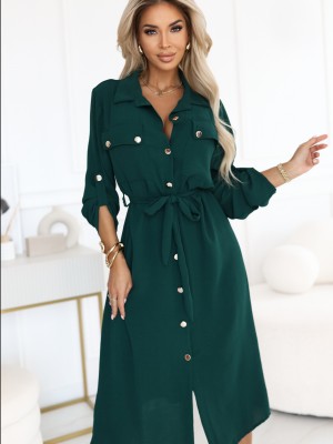 531-7 Рокля тип риза в зелено