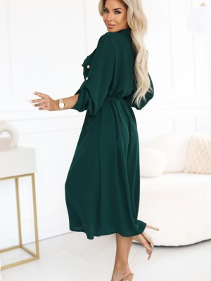 531-7 Рокля тип риза в зелено