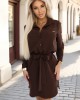 CAMILLE 284-5 Елегантна рокля в кафяво