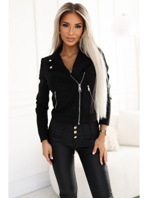 481-2 Късо велурено яке в черен цвят