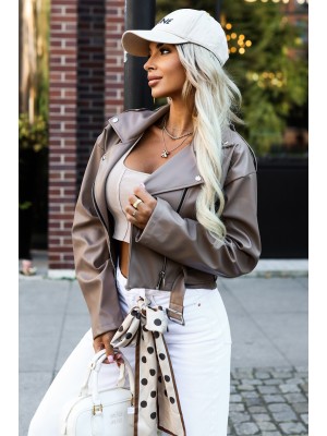 626-3 Късо яке в цвят капучино