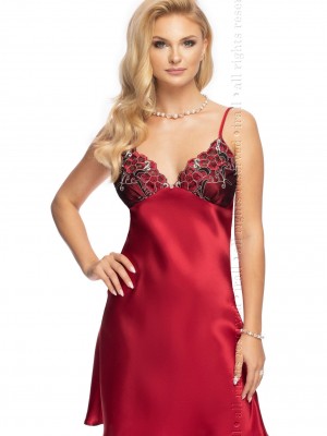 Секси нощница Koszulka-Elodie-Burgundy-Burgundowy