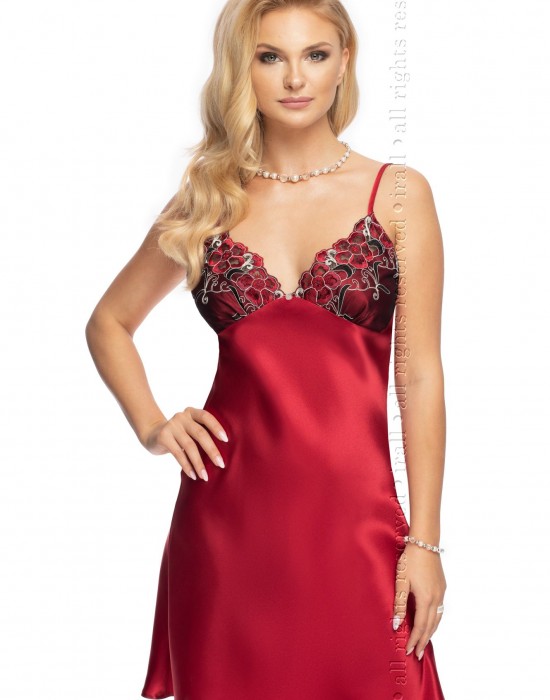 Секси нощница Koszulka-Elodie-Burgundy-Burgundowy